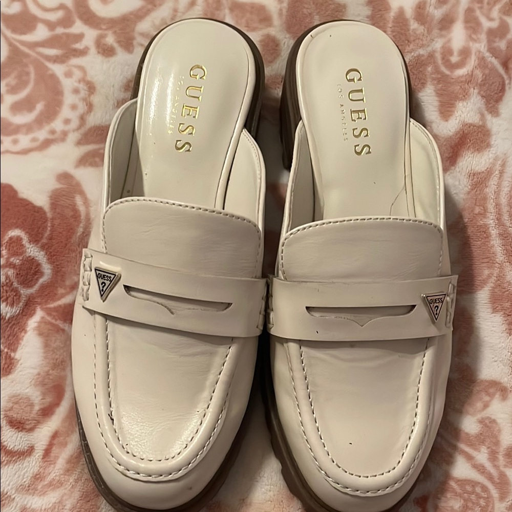 Guess White Loafers
